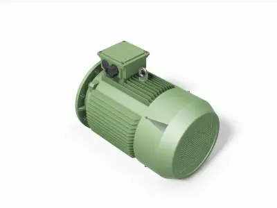 225M B5 2 Pole IEC electric motor - 3D CAD model 3D model