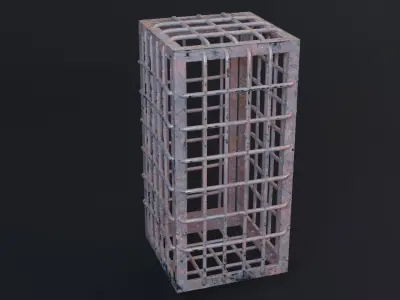 MedievalProp Cage - Lock - Key Game Ready 3D Model 3D model