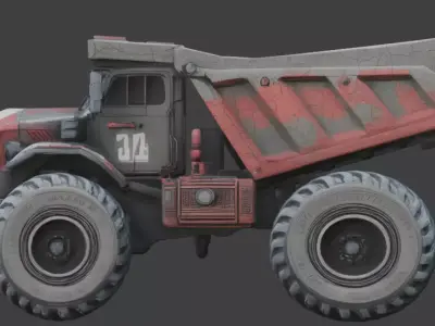 Gothic Skull Mining Truck 3D Model Low-poly 3D model