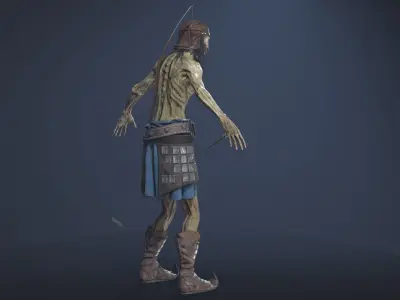 Zombie Archer Soldier Low-poly 3D model