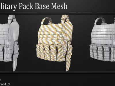 30 Military Pack Base Mesh Vol 03 Game Ready Low-poly 3D model