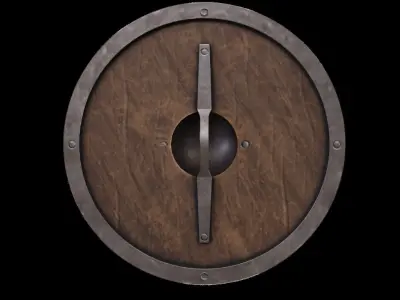 Stylized Viking Warriors Shield  Low-poly 3D model