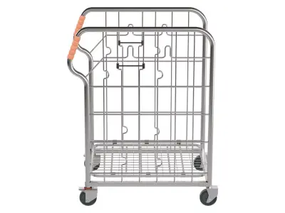 Compact Foldable Stock Cage Trolley 3D model