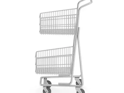 Double Shopping Cart 3D model