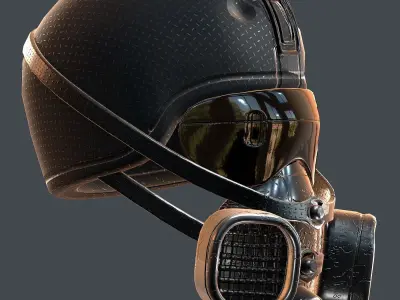 Gas mask helmet 3d model scifi Low-poly  Low-poly 3D model 31
