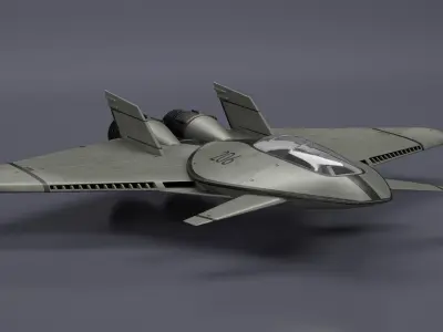Futuristic Stealth Fighter Aircraft 3D model