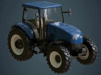 Tractor 1A Low-poly 3D model