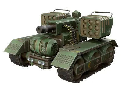 UGV Concept-3B-Forest-Dirty Low-poly 3D model