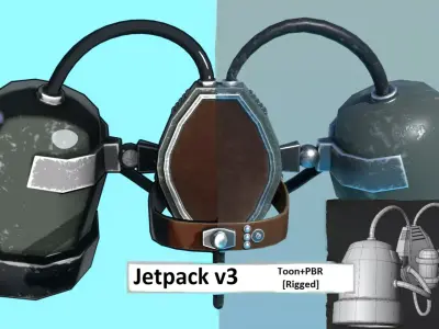 Jetpack v3 Low-poly 3D model