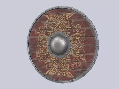 Viking shield Low-poly 3D model 4