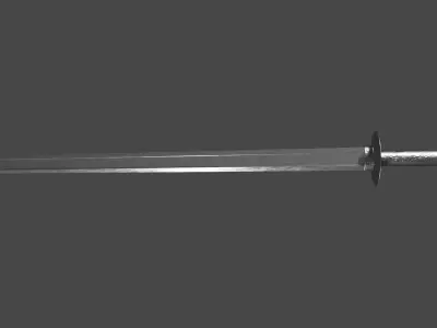 Langsax sword with Khora handle Low-poly 3D model
