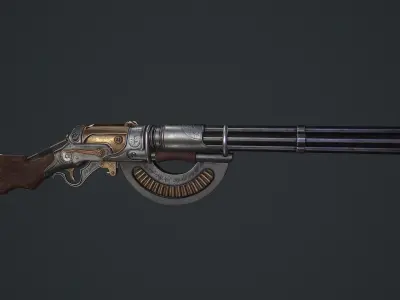 Automatic Rifle Low-poly 3D model