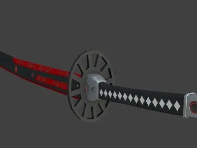 SciFi Samurai Sword 5 - Flame Blade Low-poly 3D model