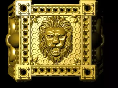 Royal Lion Ring Luxury 3D Jewelry Model File 3D print model