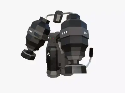 Jetpack Low Poly F04 - SciFi Character Design Low-poly 3D model