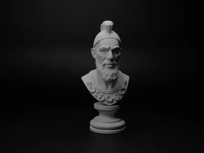 Zulu Warrior Bust Chess 3D print model order