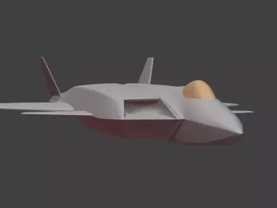 Asymmetrical stealth fighter 3D print model