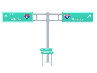 Collection of traffic signs Low-poly 3D model