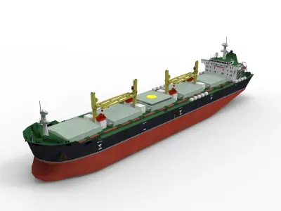 Bulk  carrier lowpoly Low-poly 3D model