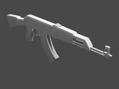 3D Lowpoly AK-47 Free low-poly 3D model