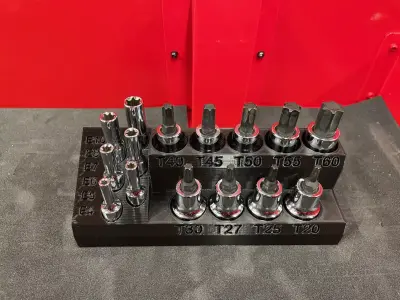 Socket Organizer - 1-2 in Drive Star Bit plus 1-4 in E-socket 3D print model