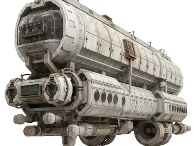 Realistic Sci-Fi Heavy Cargo Shuttle 3D Model Low-poly 3D model