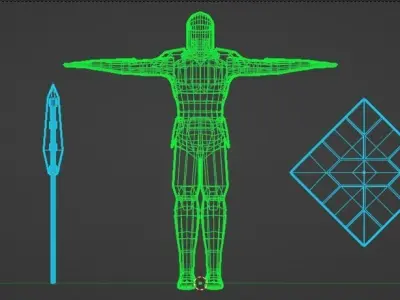 Sci-fi Warrior Low-poly 3D model