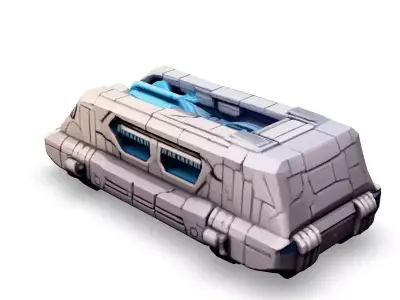 SciFi Futuristic Transport Vehicle Low-poly 3D model