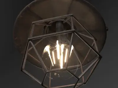 lamp 3D model industrial cage pendant light - industrial cage... 3D model