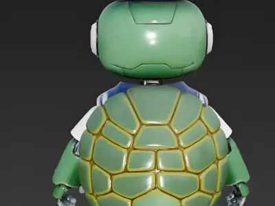 Realistic Robotic Sailor Turtle 3D Model Low-poly 3D model