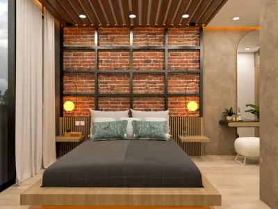 MASTER BEDROOM - INDUSTRIAL MODERN BEDROOM 3D model