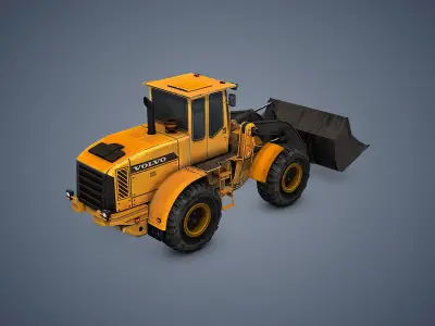 Wheel Loader Rigged Low-poly 3D model