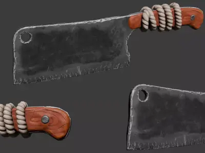 Butcher Knife Free low-poly 3D model