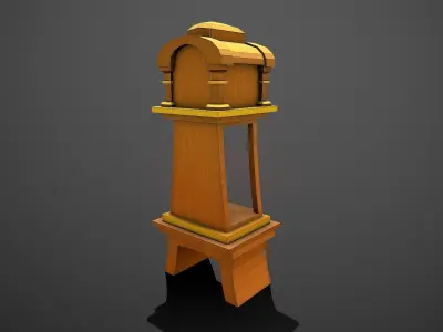 Pendulum Clock - Stylized Cartoon Low-poly 3D model