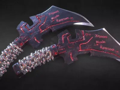 Demon blade Kratos Low-poly 3D model