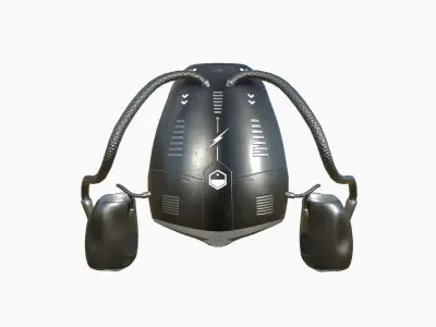 Jetpack I06 Dark Steel - SciFi Character Design Low-poly 3D model