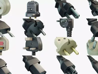 Electrical Plugs Collection 3D Model Pack