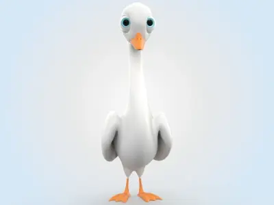 Cartoon Swan 3D model