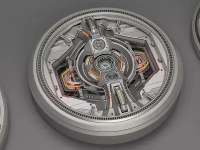 Sci-Fi KITBASH 3 - Big CIrcular Elements 3D model
