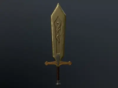 low poly game sword Low-poly 3D model