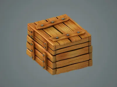 chest box crate coffer packing case crystals crystall gem jewel 3D model