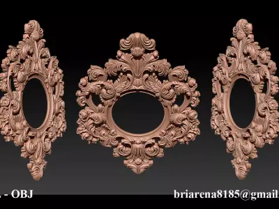   Classical carved frame 3D print model