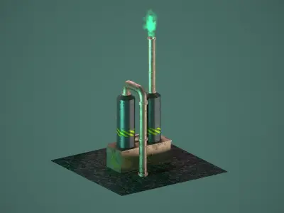 Industrial gases washer - Game Asset Low-poly 3D model