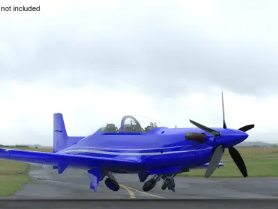 Training Aircraft Blue Rigged for Cinema 4D 3D model
