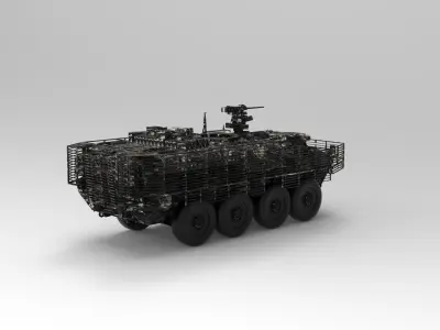 Stryker armored fighting vehicle 3D model