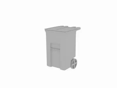 Wheeled Garbage Bin Low-poly 3D model