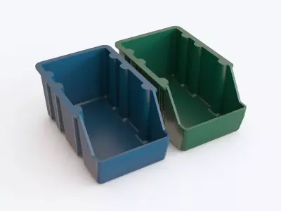 Plastic storage bin 02 3D model