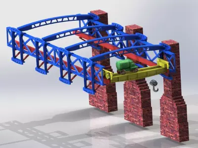 Factory Roof Gantry Crane system 3D print model