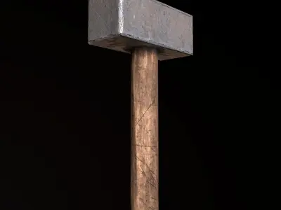 Mallet - PBR Game Ready hammer Low-poly 3D model