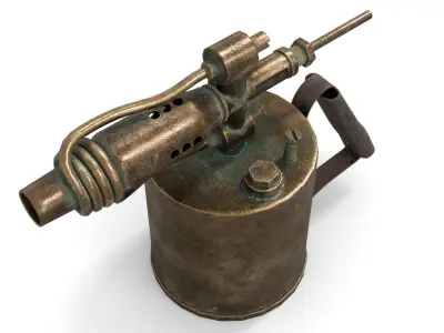 Blowtorch 1 gas lighter from late century Low-poly 3D model